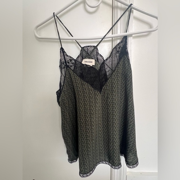 ZADIG & VOLTAIRE
Christy Monogram-print Camisole In Green - Picture 1 of 3